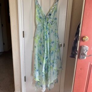 NWT Yuka Beach Swim cover up dress green / blue - one size
